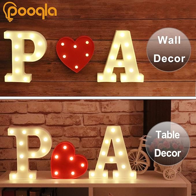 Pooqla LED Marquee Letter Lights Sign, Light Up Alphabet Letter for Home Party Wedding Decoration Z