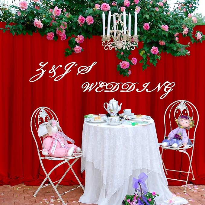 Red Backdrop Curtains for Christmas Party Valentine's Day Arch Stage Wedding - Image 7