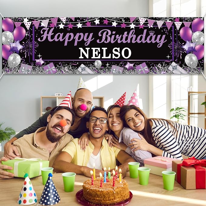 Lonfliness Personalized Birthday Banner Happy Birthday Party Decoration Custom - Image 5