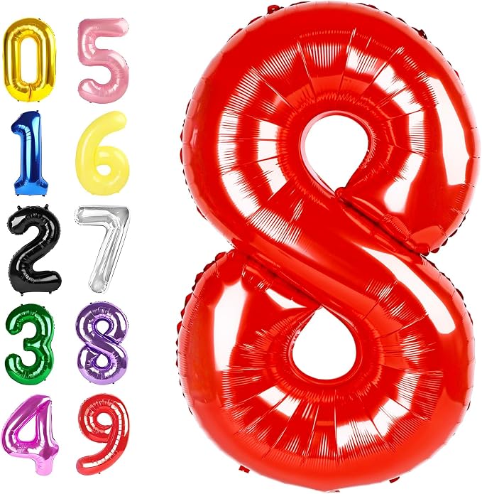 Number Balloons 40 Inch Red 7 Balloon by Argthjy