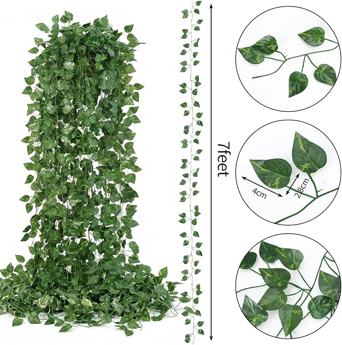CEWOR Fake Vines for Room Decor 24 Pack 168ft Artificial Ivy Greenery Garland - Image 2