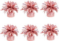 Glitter Rose Gold Balloon Weights, 6 Pack | Glitter rose gold PET film; helium by Unknown