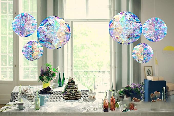 Hanging Decorations Iridescent Honeycomb Ball Foil Ceiling Hanging Ornaments - Image 6