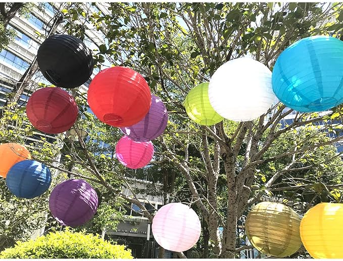 BEISHIDA Black Paper Lanterns 10Pcs 4/6/8/10/12 Inch Round Chinese Lamp | Paper - Image 6