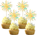 Gyufise 20Pcs Foil Firework Cupcake Toppers Happy Birthday Cake Toppers Tinsel by Gyufise