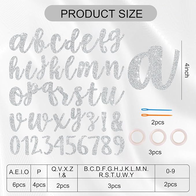 BEISHIDA Glitter Silver 116 PCS A-Z DIY Letter Banner Kit Make Your Own - Image 2