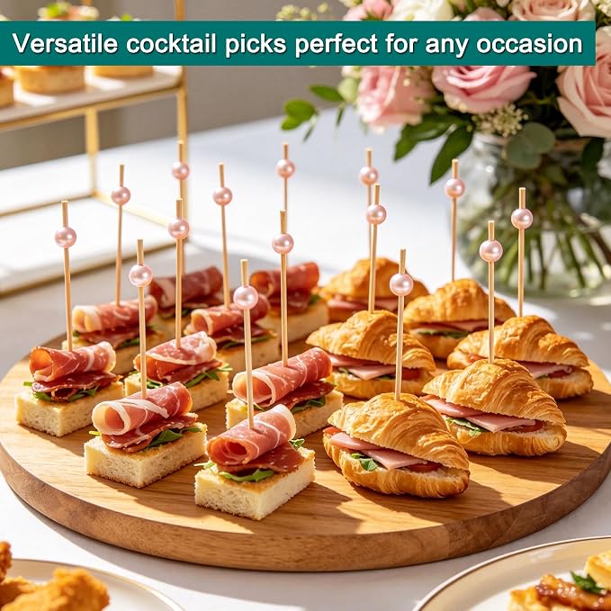 200 PCS Pink Pearl Cocktail Picks, Wedding Decor Bridal Shower Decorations - Image 9