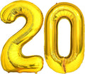 FIROMI 20 Number Balloons Gold Big Foil Mylar 20th Balloon Numbers 40-inch | by Firomi