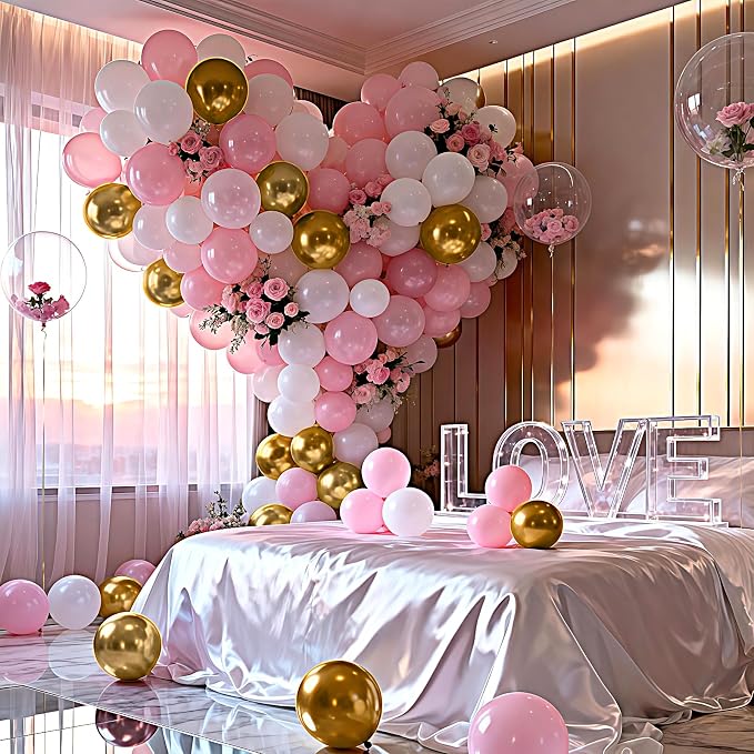 Pastel Pink Balloons 100 Pack 12 inch Thicken Latex Party Balloons | Light Pink - Image 3