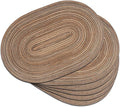 Placemats Set of 6, Woven Oval Braided Dining Table Mats | 12 x 17.5 Inch Size by Noctiflorous