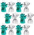 Beistle Assorted Metallic Wrapped Balloon Weights – 12 Pack, Turquoise & Silver by Beistle
