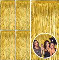 5 Pack Gold Fringe Curtain Backdrop Tinsel Streamers Birthday Party Decorations by BOMSI