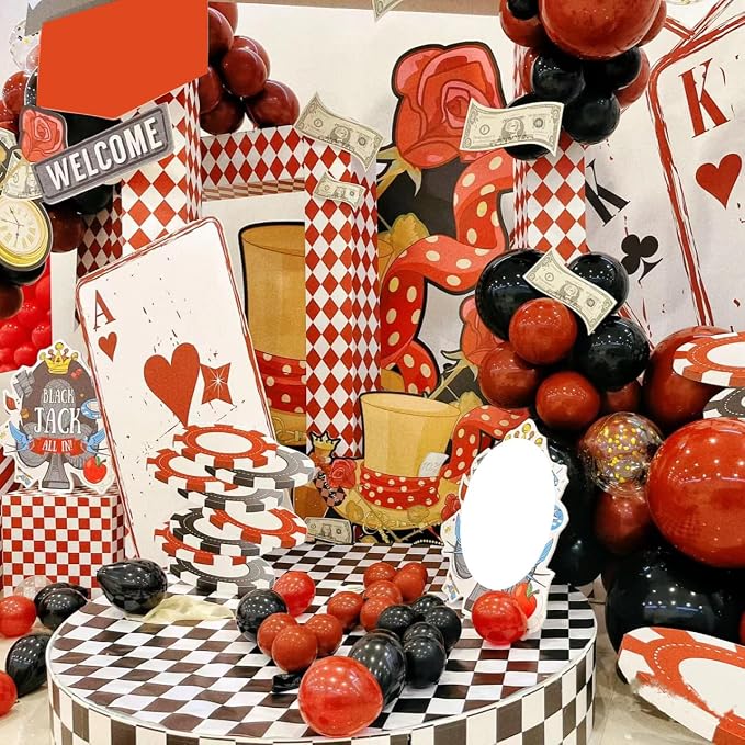 Lukiituke 75PCS Balloon, and Gold, Casino Theme Party Decorations, New Year - Image 8