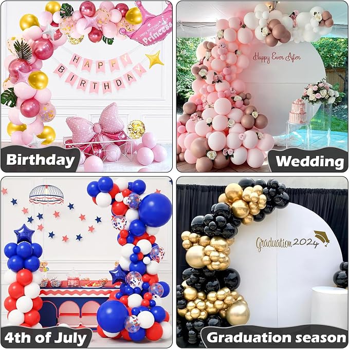 OurWarm 8.2FT & 6FT Balloon Arch Stand Kit, Free Bending Top Balloon Column Kit - Image 7