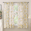 Floral Sheer Curtains for Bedroom Window 63 Inch Length 2 Panels, Farmhouse by Lajode