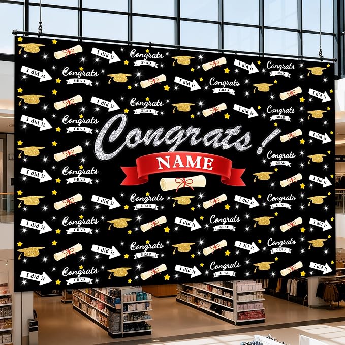 Custom Graduation Backdrop, 2026 Personalized Congrats Grad Photography - Image 7