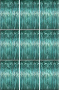 Voircoloria Retro Green Foil Fringe Backdrop Curtains, Birthday Party by Voircoloria