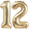Champagne Gold 12 Balloon, 40 Inch Light Gold Number 12 Balloon Big Foil Mylar by BBPOOL