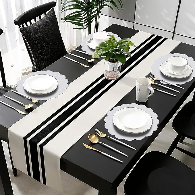 60 Pcs Silver Glitter Paper Placemats, 13.5 Inch Scalloped Table Mats | - Image 7