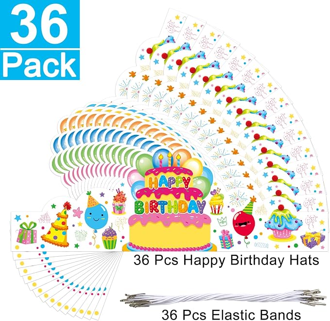 Pack of 36 Birthday Crowns for Kids - Image 2