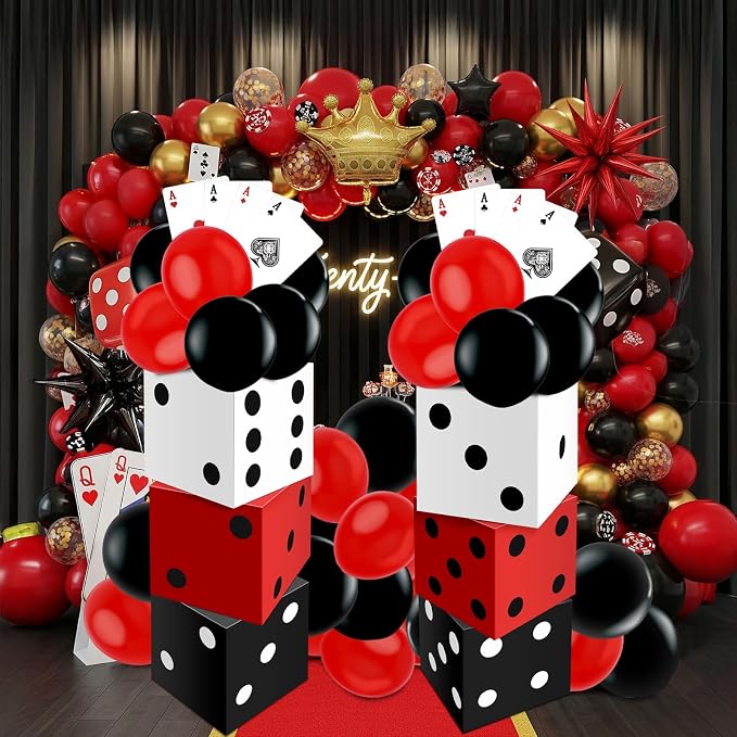 Casino Theme Party Decorations, HYMENEX Game Night Decorations Include 6pcs - Image 6