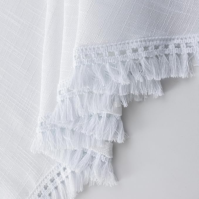 Beda Home Tassel Linen Textured Swag Curtain Valance - Image 4