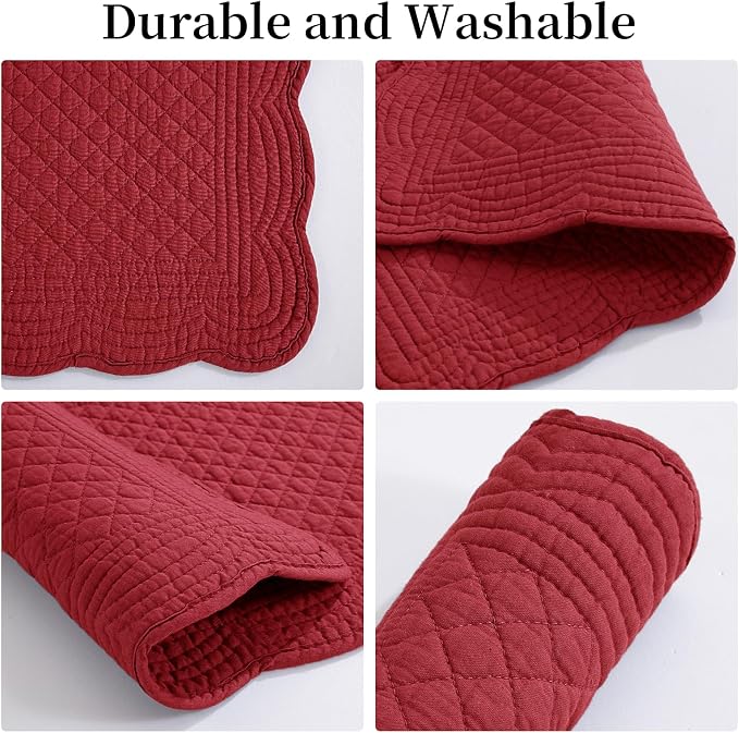 HOMBYS Quilted Placemats Set of 6 Washable-13x18 inches Rectangular Placemats - Image 7