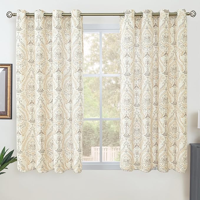 Linen Curtains 54 inch Length 2 Panels by LAMIT