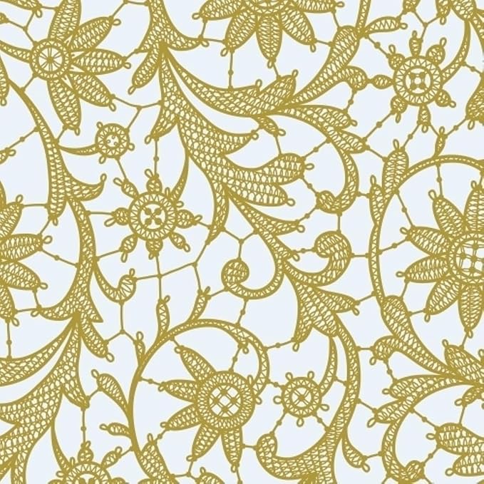 Exquisite Lace Table Cloth Rectangle Table Plastic 12-Pack Lace Tablecloth Rectangular 54" X 108" | Clear & Gold Floral Tablecloth Disposable | Wild Flower Party Decorations & Party Supplies