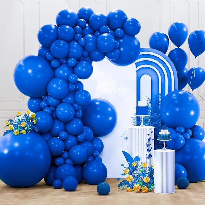 PartyWoo Royal Blue Balloons 127pcs Dark Blue Balloons Different Sizes | 36 18 by PartyWoo