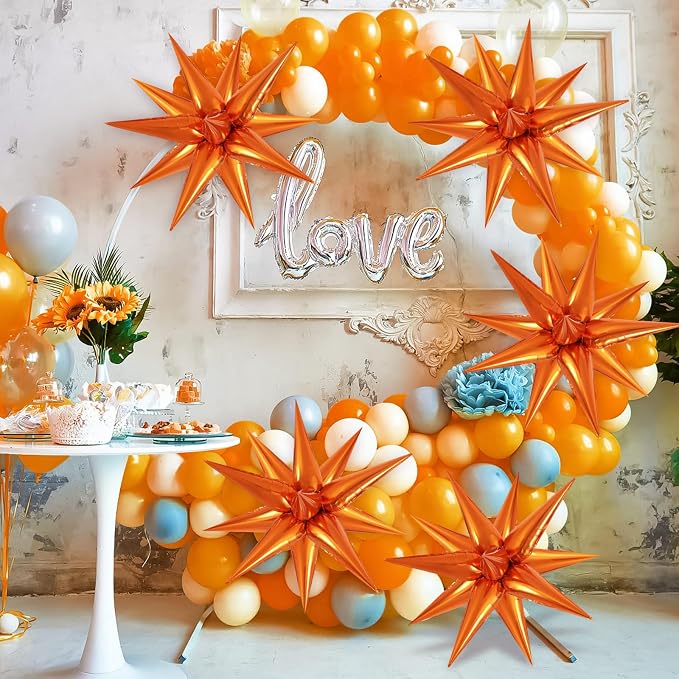 60 Pcs Star Balloons Explosion 12 Point Foil Cone Balloons Magic Balloon Large - Image 4
