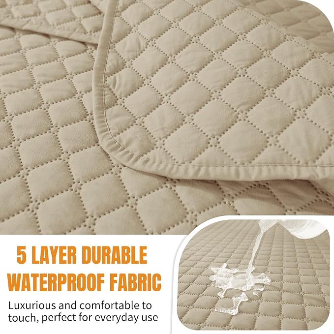 XINEAGE Water Resistant Recliner Cover, 2 Seat Loveseat Covers - Image 3