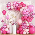 RUBFAC Pink Balloons Garland Arch Kit, Party Balloons Hot Pink Latex Confetti by RUBFAC