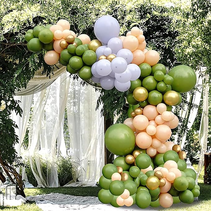 12 Inch Retro Olive Green Balloons, Baby Shower, Graduate Party Decorations - Image 3