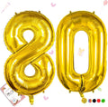 40 Inch Gold Number 80 Balloons, 80th Birthday Party Decorations | Large Self by Smlpuame