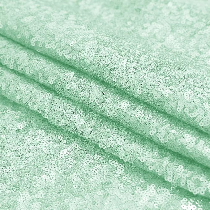 Sugargirl Mint Green Sequin Backdrop Curtain 4FTx8FT Glitter Mint Green - Image 7