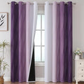 Purple and Greyish White Ombre Blackout Curtains 84 Inches Long, Full Room by ESTELARTEXTILER