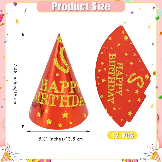 CANREVEL 12 PCS Party Hats for Adults and Kids, Party Headwear | Birthday - Image 5