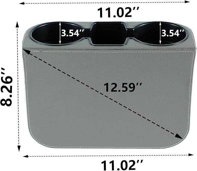 Car Cup Holder, Front Seat Console Side Organizer, Dual Cup Holders, Phone and - Image 4