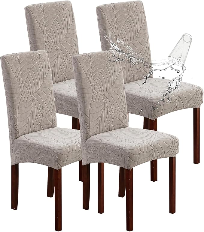 Waterproof Dining Chair Covers Set of 4 Parsons Chair Slipcovers | Double by Genina