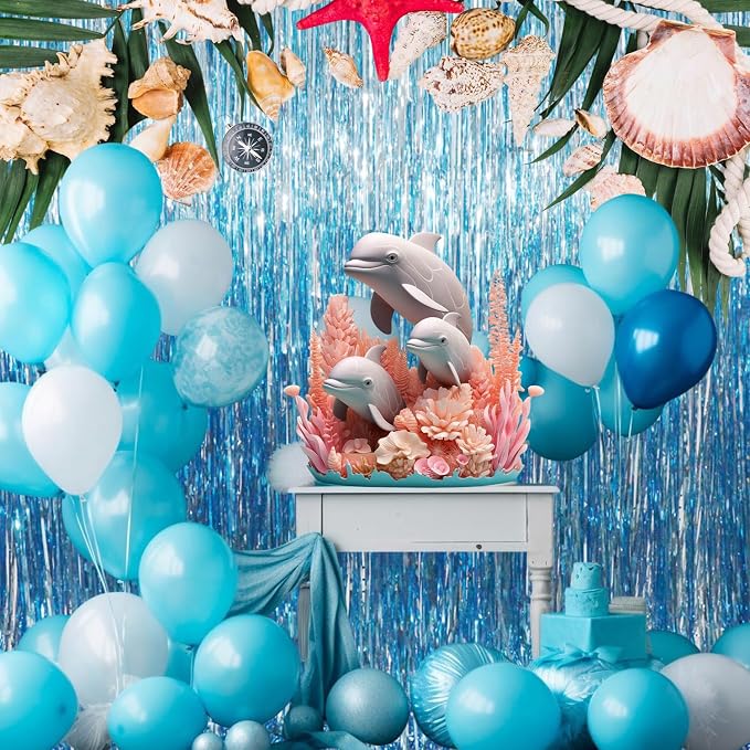 GOER 6.4 ft x 9.8 ft Metallic Tinsel Foil Fringe Curtains, Graduation - Image 6