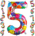 40 Inch Number 5 Balloon Colorful Party Pattern Helium Supported | Large Foil by TNCDJKPA
