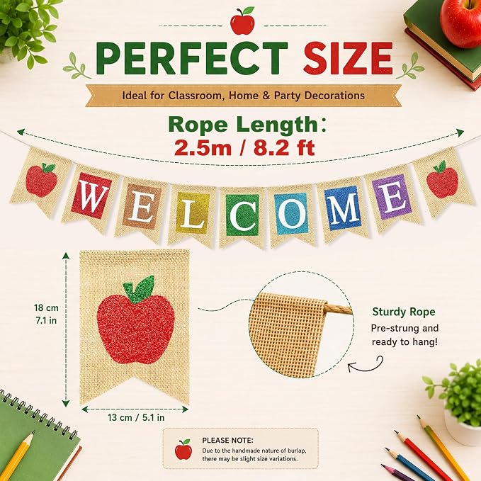 VILIFEVER Welcome Banner Classroom Decor Back to School Decorations | First Day - Image 3