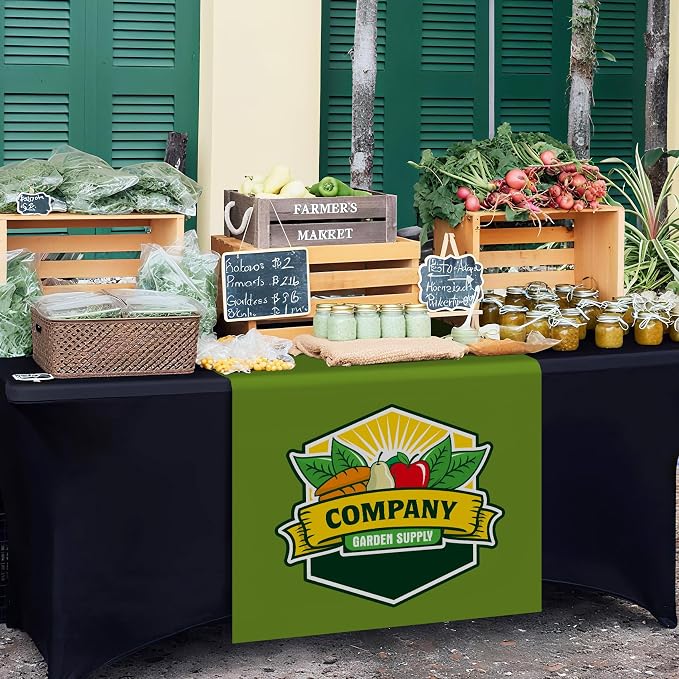 Custom Table Runner with Business Logo 36 in x 72 in, Customzied Banner and - Image 6