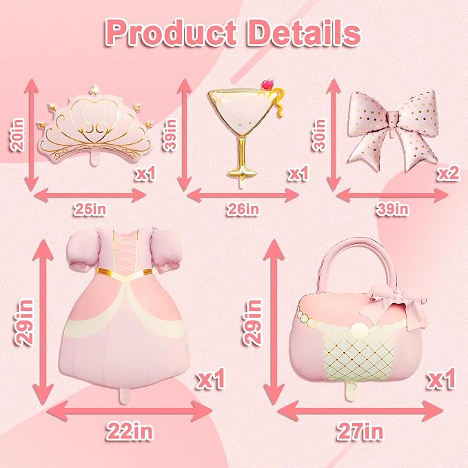 6PCS Princess Birthday Party Decorations-Princess Balloons - Image 2