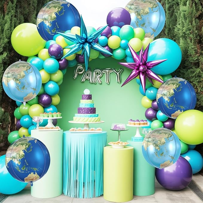 6 Pcs Globe Earth Balloons, 22 Inch Big World Map Foil Balloons, Planet Large - Image 7