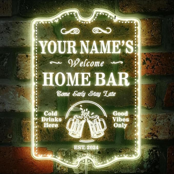 ADVPRO Personalized Your Name Home Bar RGB Dynamic Glam LED Sign - Cut-to-Edge Shape - Smart 3D Decoration - Multicolor Signage st06s64-fnd-p11c-tm-c