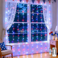 JMEXSUSS 200 LED Red White and Blue Curtain Lights, 6.5ft x 6.5ft | 4th of July by JMEXSUSS