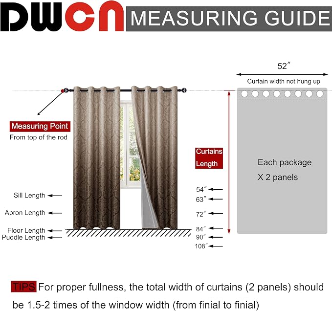 DWCN 100% Blackout Curtains for Bedroom 84 Inch Long - Image 8