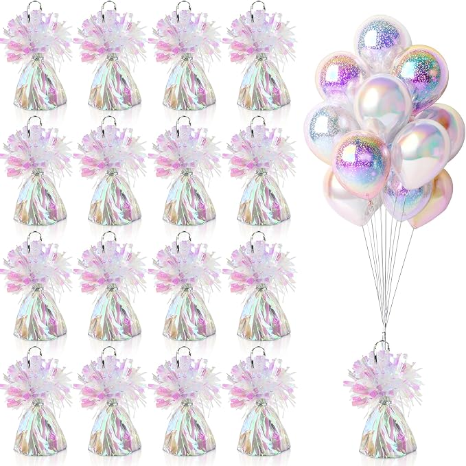 16 PCS Metallic Wrapped Balloon Weights Opalescent Heavy Balloon Weight by SPFYunion